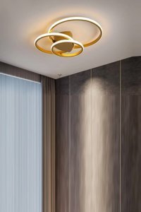 Abajur Evim Tekli Altın Plafonyer Modern Alüminyum Salon-Oturma Odası Avize