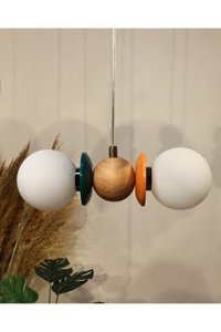 Luz Amarilla 2'li Altın Kristal Taşlı Modern Alüminyum Salon-Oturma Odası Avize