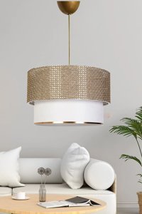 Bby Home & Desıgn Almaya Tekli Çok Renkli Sarkıt Modern Kumaş Salon-Oturma Odası Avize