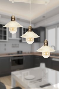 Apliqa Goldie 3'lü Beyaz Metal Modern Krom Salon-Oturma Odası Avize