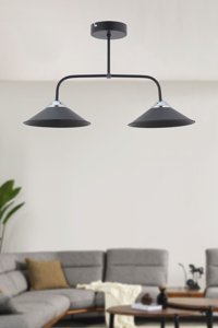 Lumenistanbul Kora Tekli Sarı Kumaş Modern Kumaş Salon-Oturma Odası Avize