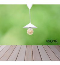 Abajour Tekli Beyaz Şapkalı Rustik Plastik Mutfak Avize