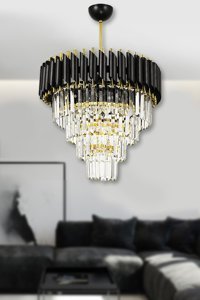 Triolux Tr1A202 Tekli Siyah Sarkıt Modern Alüminyum Salon-Oturma Odası Avize