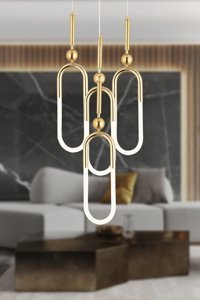 Apliqa 3'lü Siyah Eskitme Metal Salon-Oturma Odası Avize