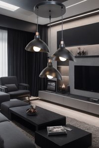 Eray Aydınlatma 4'lü Altın Küre Eskitme Metal Salon-Oturma Odası Avize
