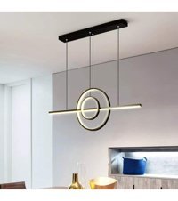 Fer Avize Çello 4'lü Siyah Cam Modern Cam Salon-Oturma Odası Avize