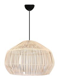 Luna Lighting 4458-88 Tekli Bej Jüt Rustik Bambu Salon-Oturma Odası Avize