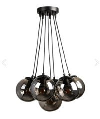 Woodhub Tekli Siyah Hasır Otantik Metal Antre-Hol Avize