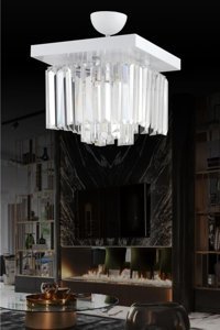 Homing Ayd-3111 Tekli Bej Rattan Rustik Kumaş Salon-Oturma Odası Avize