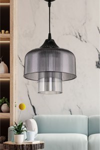 Conana Tekli Siyah Şapkalı Retro Plastik Salon-Oturma Odası Avize