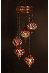 Retro Home Design 3'lü Siyah Sarkıt Rustik Plastik Salon-Oturma Odası Avize