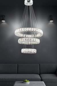 Avizevi Tekli Beyaz Sarkıt Modern Metal Salon-Oturma Odası Avize