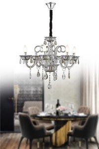 Home 3'lü Siyah Kristal Taşlı Modern Alüminyum Salon-Oturma Odası Avize