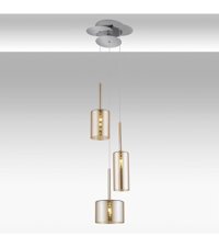 Karlıkturistik Model 15 10'lu Bej Rustik Cam Salon Avize