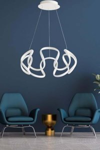 Vk Home Aydınlatma Arven 2'li Beyaz Sarkıt Modern Plastik Salon-Oturma Odası Avize