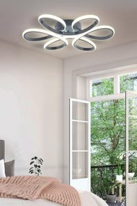 Dede Tekli Bej Rattan Modern Kumaş salon-Oturma Odası Avize