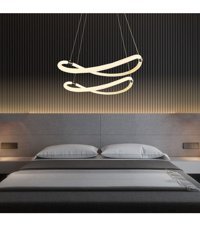 Venon Nüvit 3'lü Bej Sarkıt Modern Alüminyum Salon-Oturma Odası Avize