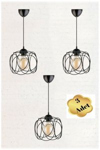 Bamyum Tekli Kırmızı Sarkıt Modern Metal Salon-Oturma Odası Avize