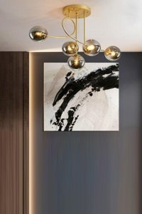 Noas Yl77-9002 Tekli Bej Ledli Modern Lazer Kesim Salon-Oturma Odası Avize