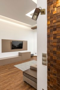 Avizella 3'lü Beyaz Şapkalı Modern Ahşap Salon-Oturma Odası Avize