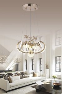 Fer Avize Cosmos Tekli Bej Sarkıt Modern Metal Salon-Oturma Odası Avize