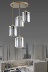 Homing Ayd-3030 Tekli Mavi Baskılı Modern Kumaş Bebek-Çocuk Odası Avize