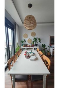 Retro 6'lı Bej Helezon Modern Çelik Salon-Oturma Odası Avize
