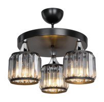 Luna Lighting 3125-3A Sifas 3'lü Siyah Şapkalı Modern Metal Salon-Oturma Odası Avize