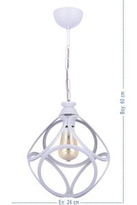 Varsthree Tekli Beyaz Kumandalı Metal Modern Metal Salon-Oturma Odası Avize