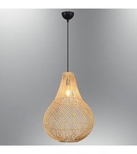 Oppipo Tekli Bej Sarkıt Modern Ahşap Salon-Oturma Odası Avize
