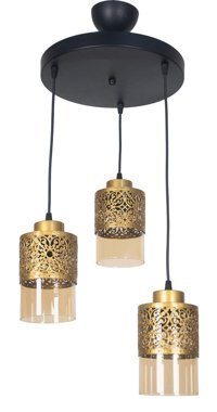 Felicity Mirror 10 Tekli Kahverengi Ledli Modern Ahşap Mutfak-Salon Avize