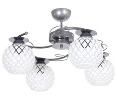 Fer Avize Deco 3'lü Gri Sarkıt Modern Cam Salon-Oturma Odası Avize