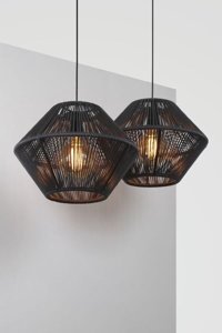 Eglo Marasales 2'li Siyah Silindir Modern Çelik Salon-Oturma Odası Avize