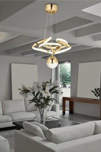 Özpolataydınlatma Elegans 2'li Siyah Kristal Taşlı Modern Cam Salon-Oturma Odası Avize