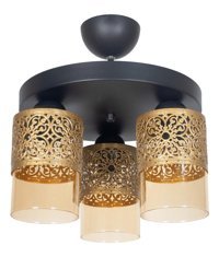 Felicity Mirror 8 Tekli Kahverengi Ledli Modern Ahşap Mutfak-Salon Avize