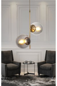 Perateknoloji Samanyolu 4'lü Gri Halka Modern Alüminyum Salon-Oturma Odası Avize