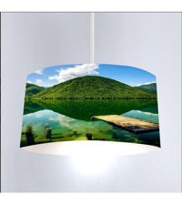 Evlight 3'lü Gri Kumaş Modern Kumaş Salon-Oturma Odası Avize