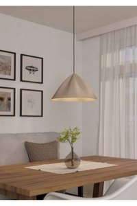 Eglo Bramerton 3'lü Siyah Sarkıt Modern Çelik Salon-Oturma Odası Avize
