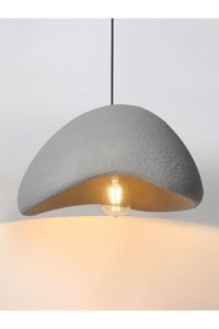 Abacıshop Tekli Gri Antrasit Modern Beton Salon-Oturma Odası Avize