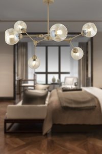 Apliqa Brampton 5'li Metalik Ledli Modern Metal Salon-Oturma Odası Avize