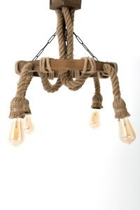 Luna Lighting 935723 Tekli Gri Hasır Rustik Bambu Salon-Oturma Odası Avize