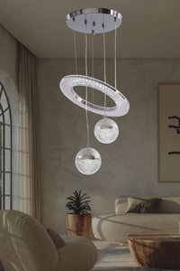 Rattam India Tekli Kahverengi Sarkıt Modern Bambu Salon-Oturma Odası Avize