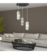 Apliqa Modina 3'lü Bej Modern Metal Salon-Oturma Odası Avize