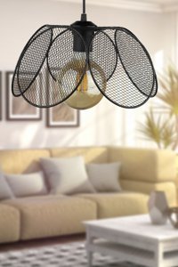 Begüsa Tekli Siyah Metal Modern Alüminyum Salon-Oturma Odası Avize