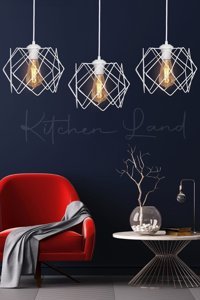 İstanbul Avize Tekli Beyaz Ledli Modern Metal Salon-Oturma Odası Avize