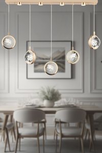 Apliqa Edin 6'lı Siyah Sarkıt Modern Metal Salon-Oturma Odası Avize