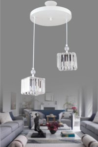 Homing Ayd-1016 Tekli Bej Sarkıt Klasik Kumaş Salon-Oturma Odası Avize