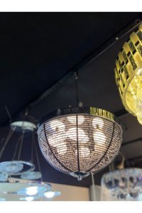 Eglo Montefio 1 3'lü Gümüş Küre Modern Çelik Salon-Oturma Odası Avize