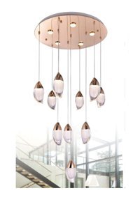 Vk Home Aydınlatma Begonya Tekli Siyah Sarkıt Modern Halat Salon-Oturma Odası Avize