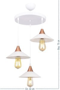 Elektroyou Linup Tekli Beyaz Helezon Modern Alüminyum Salon-Oturma Odası Avize